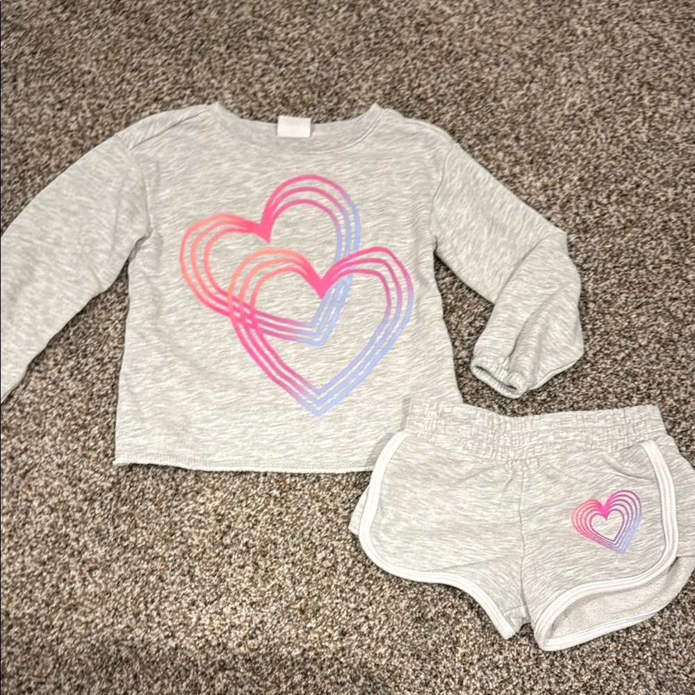 GAP Kids Heart Set - Gray with Pink and Blue Accents